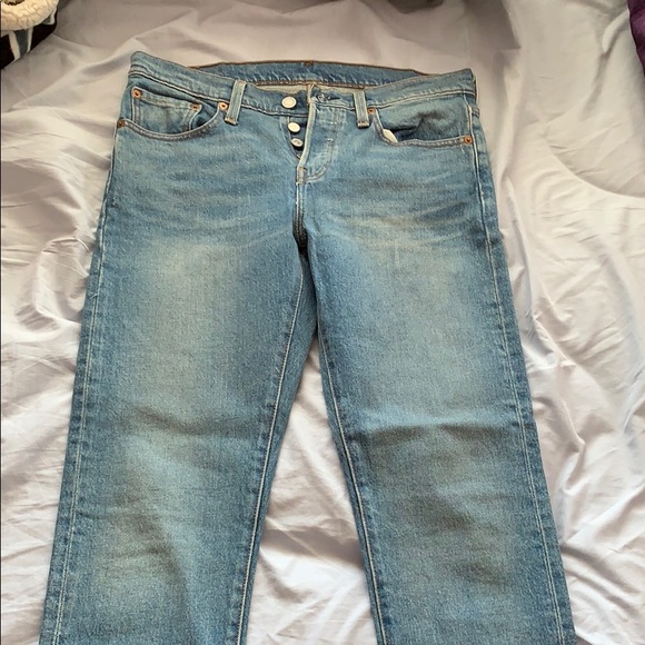 Levi's 501 Tapered Style Blue Denim Jeans - Picture 7 of 9